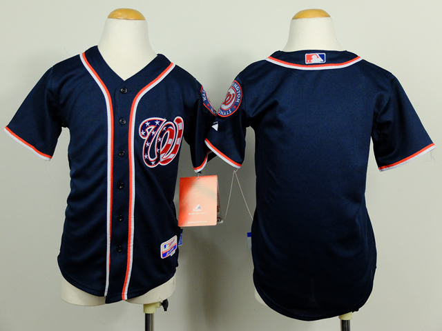 Youth Washington Nationals Blank Blue MLB Jerseys